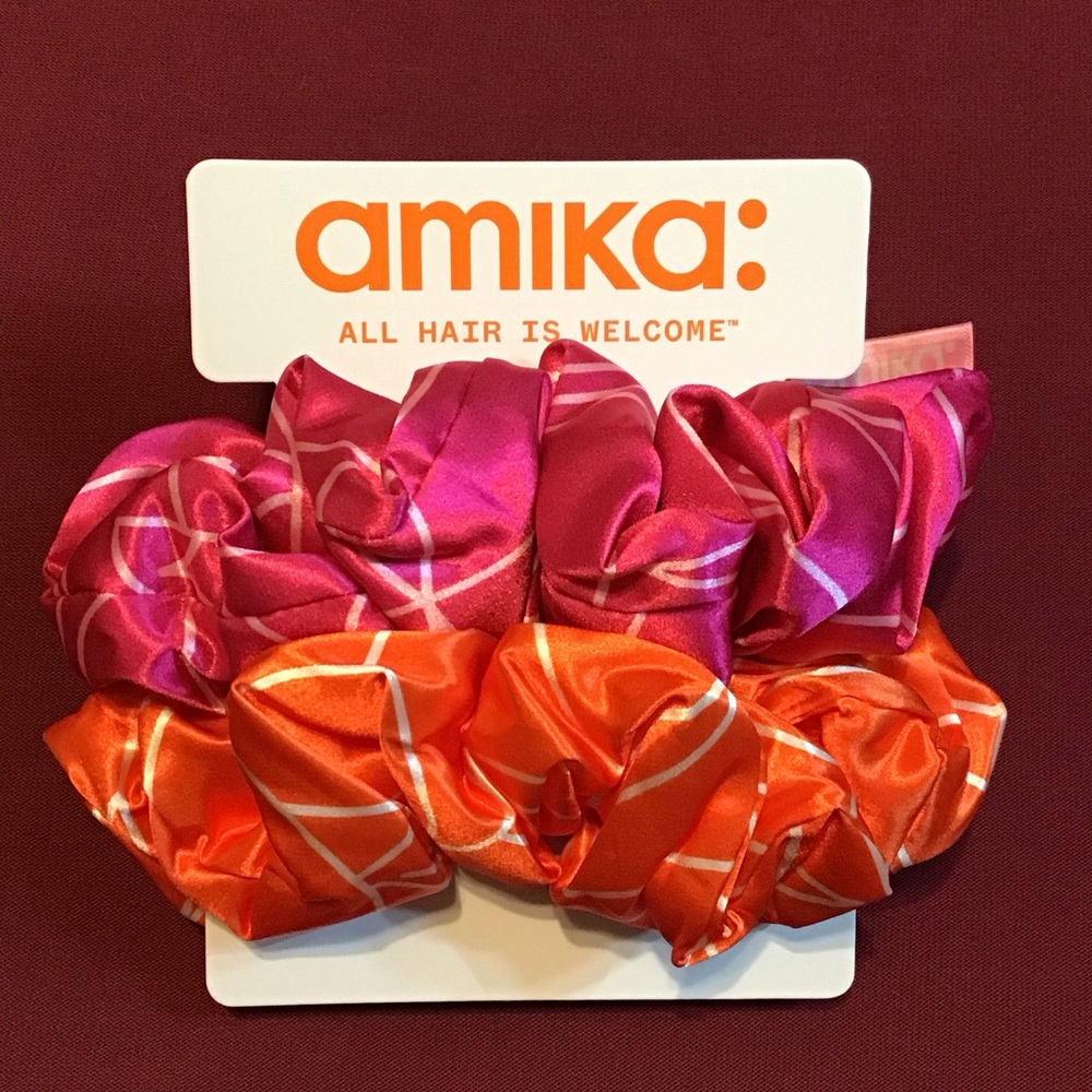 amika Satin Puffy Scrunchie Set